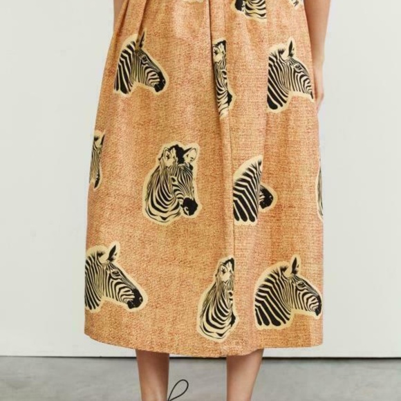NWT Sika x Anthropologie Zebra Print Midi Skirt Sz 12 - Picture 2 of 5